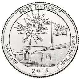 США 25 ЦЕНТОВ 2013 ГОДА ФОРТ МАК-ГЕНРИ P 