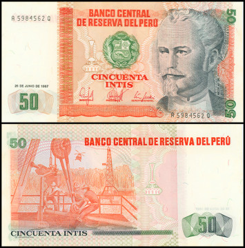 ПЕРУ 50 ИНТИ 1987 ГОДА
