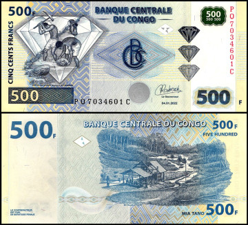 КОНГО 500 ФРАНКОВ 2022 ГОДА
