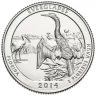США 25 ЦЕНТОВ 2014 ГОДА НАЦИОНАЛЬНЫЙ ПАРК ЭВЕРГЛЕЙДС D 