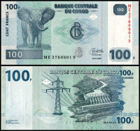 КОНГО 100 ФРАНКОВ 2022 ГОДА
