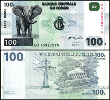 КОНГО 100 ФРАНКОВ 2000