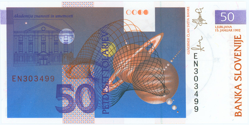 СЛОВЕНИЯ 50 ТОЛАРОВ 1992 ГОДА