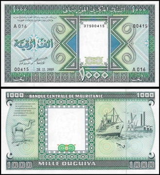 МАВРИТАНИЯ 1000 УГИЙ 1989 ГОДА  
