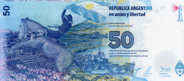 АРГЕНТИНА 50 ПЕСО 2015 ГОДА