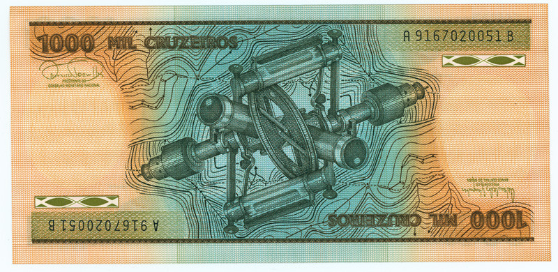 БРАЗИЛИЯ 1000 КРУЗЕЙРО 1981-1986 ГОДА 