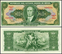 БРАЗИЛИЯ 1 ЦЕНТАВО / 10 КРУЗАДО 1966-1967 ГОДА