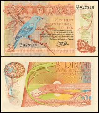 СУРИНАМ 2½ ГУЛЬДЕНОВ 1985 ГОДА 