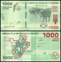 БУРУНДИ 1000 ФРАНКОВ 2021 ГОДА