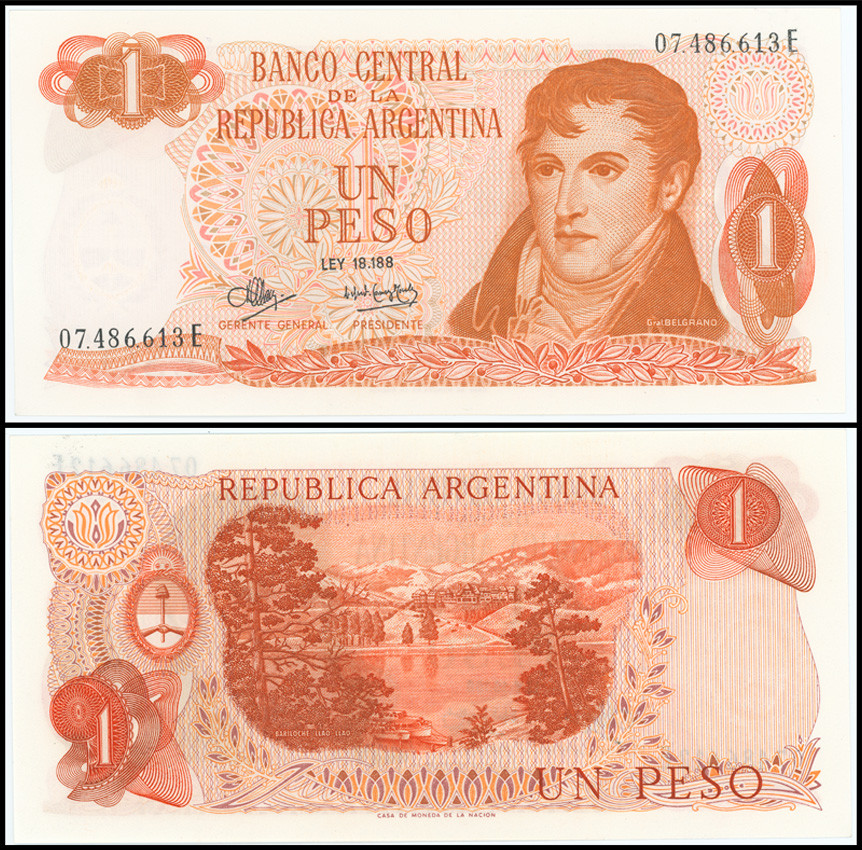 АРГЕНТИНА 1 ПЕСО 1973 ГОДА