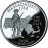 США 25 ЦЕНТОВ 2000 ГОДА МАССАЧУСЕТС P