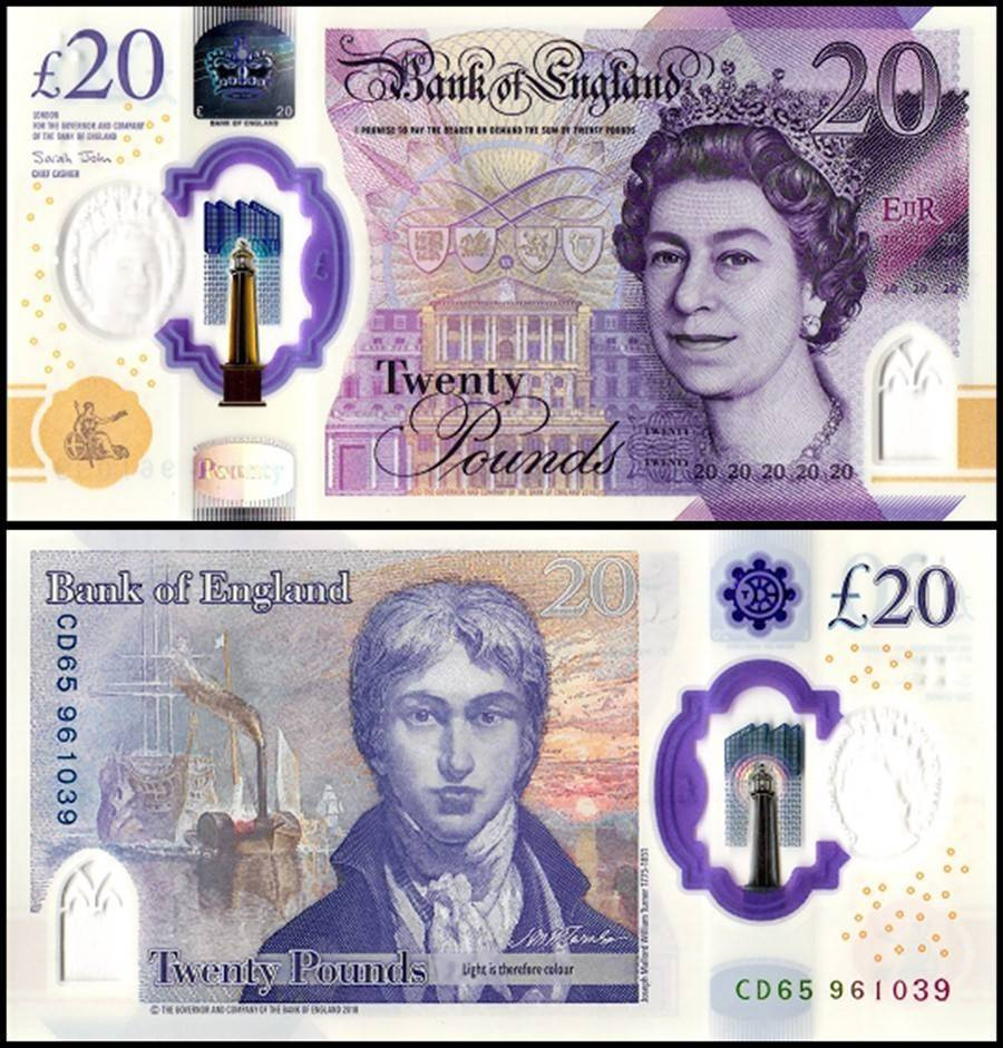 ВЕЛИКОБРИТАНИЯ 20 ФУНТОВ 2020 ГОДА