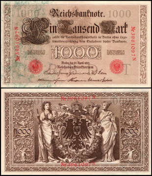 ГЕРМАНИЯ 1000 МАРОК 1910 ГОДА 