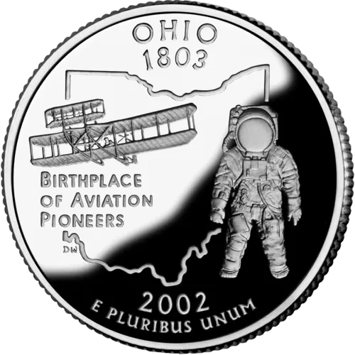 США 25 ЦЕНТОВ 2002 ГОДА ОГАЙО P