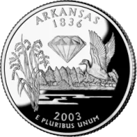 США 25 ЦЕНТОВ 2003 ГОД АРКАНЗАС P