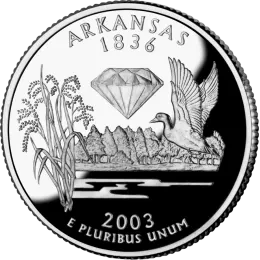 США 25 ЦЕНТОВ 2003 ГОД АРКАНЗАС P