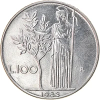 ИТАЛИЯ 100 ЛИР 1955-1989