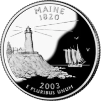 США 25 ЦЕНТОВ 2003 ГОДА МЭН P