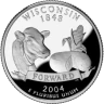 США 25 ЦЕНТОВ 2004 ГОДА ВИСКОНСИН P