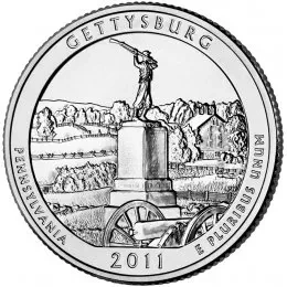 США 25 ЦЕНТОВ 2011 ГОДА ГЕТТИСБЕРГ D