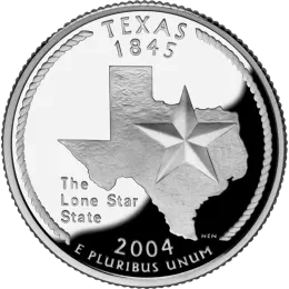 США 25 ЦЕНТОВ 2004 ГОДА ТЕХАС P