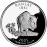 США 25 ЦЕНТОВ 2005 ГОДА КАНЗАС P