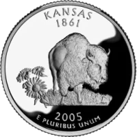 США 25 ЦЕНТОВ 2005 ГОДА КАНЗАС P